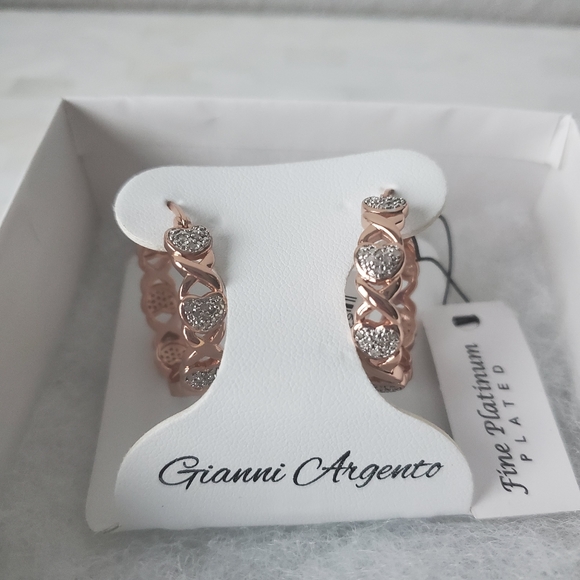 Gianni Argento Hoop Platinum Collection Earrings - Picture 3 of 4